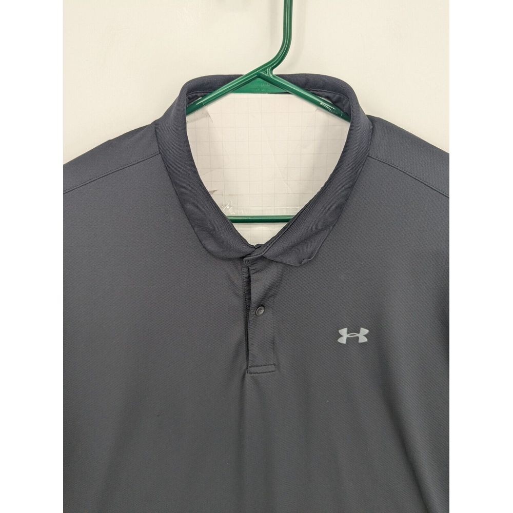 Under Armour Men's The Performance Polo Golf Shirt, Black, Loose Fit, 3XL - Picture 2 of 9